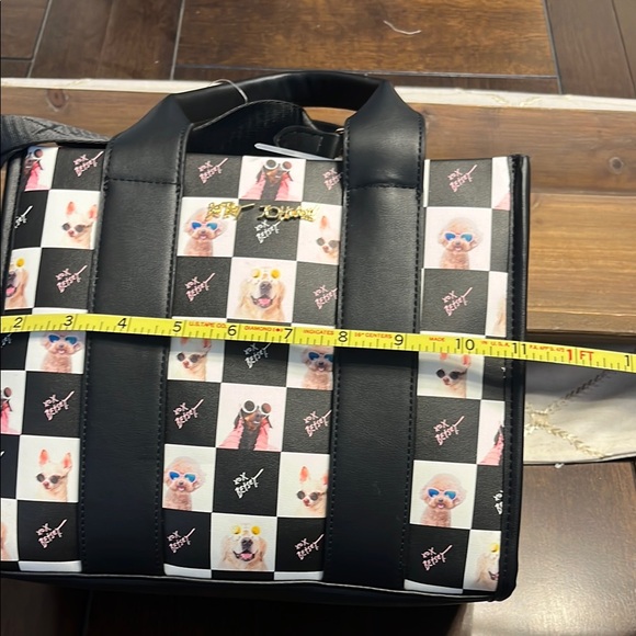 Betsey Johnson Black and Multicolor Dog Print Tote - Picture 10 of 13